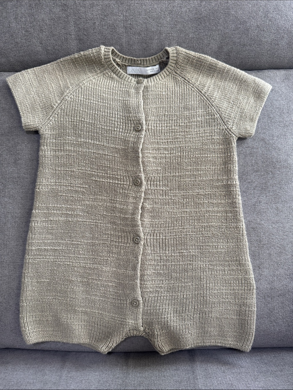 Zara Green Knit Button Romper